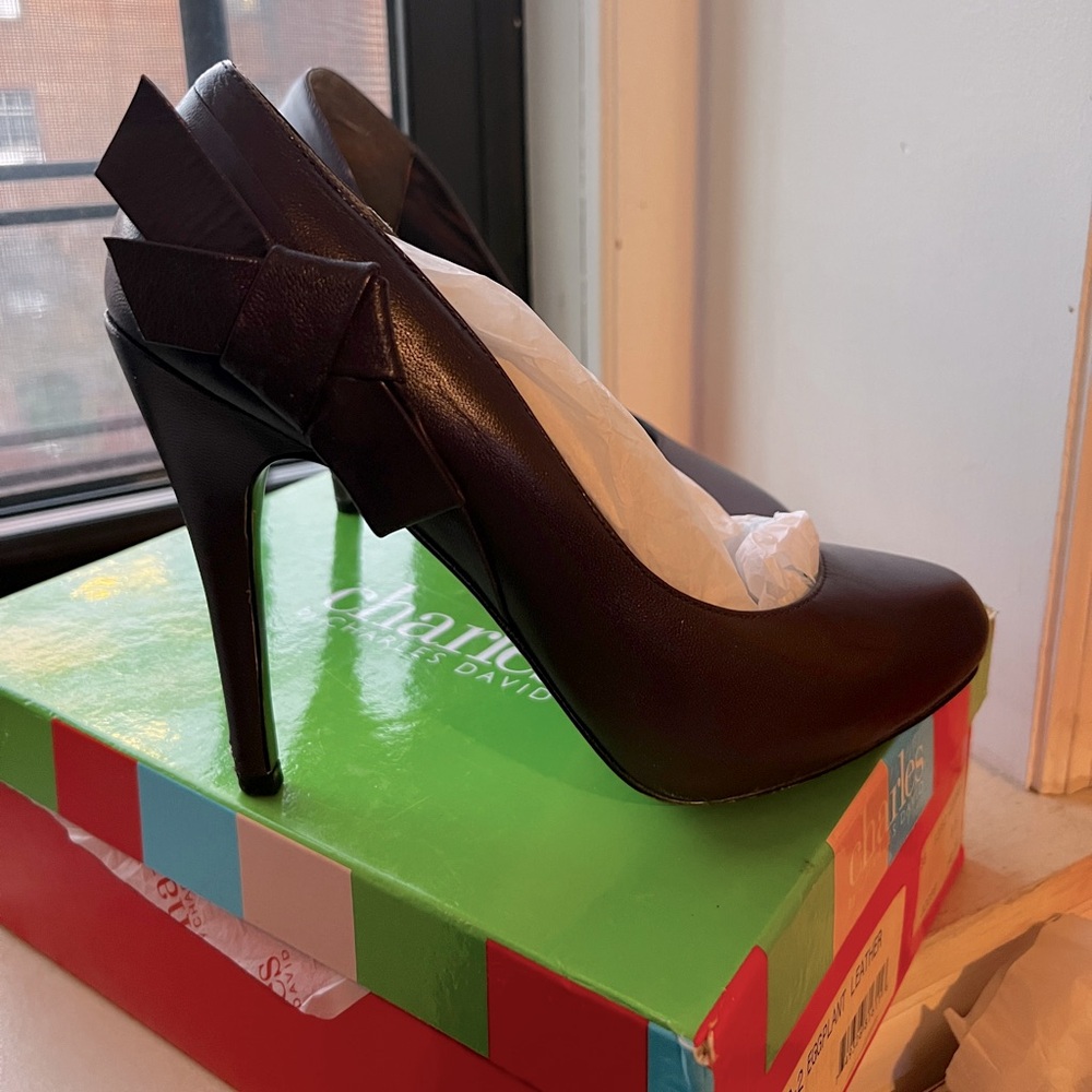 Charles David heels. Purple eggplant color size 8.5